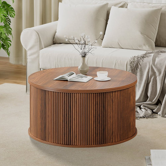 Table basse relevable en bois avec rangement