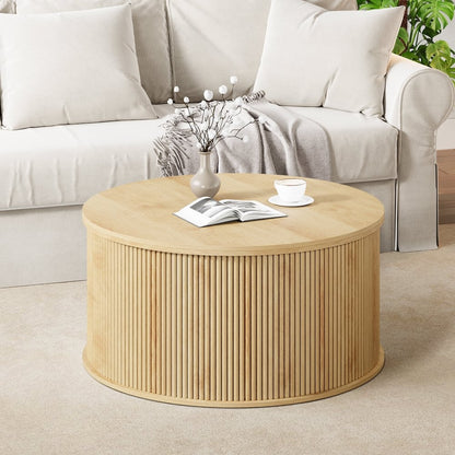Table basse relevable en bois avec rangement