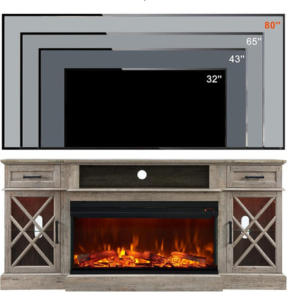 Meuble TV avec cheminée électrique